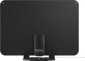 Best Buy essentials™ - Amplified Ultra-Thin Indoor HDTV Antenna - 50 Mile Range - Black - Front_Zoom