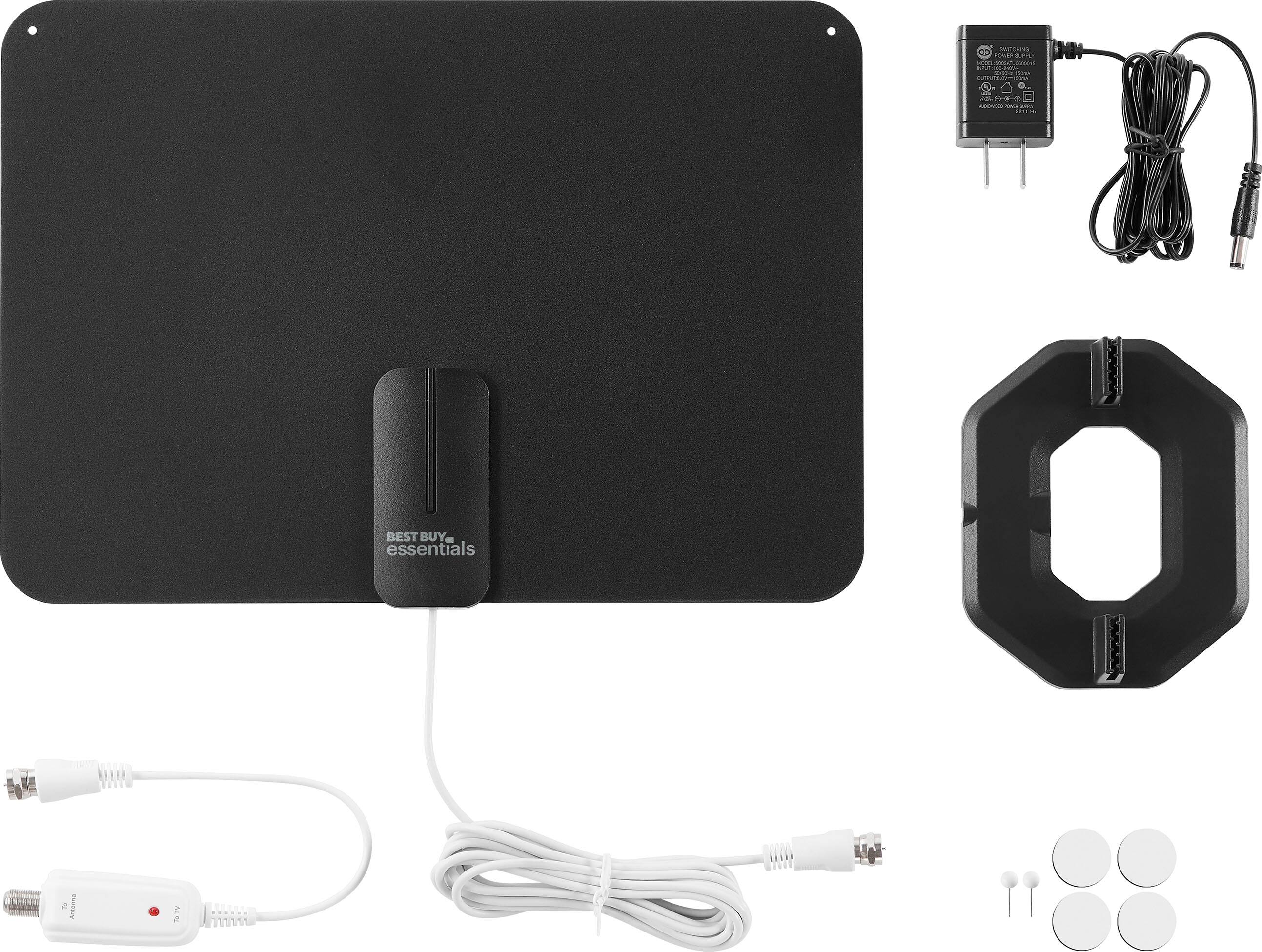 Alt View 11. Best Buy essentials™ - Amplified Ultra-Thin Indoor HDTV Antenna - 50 Mile Range - Black.