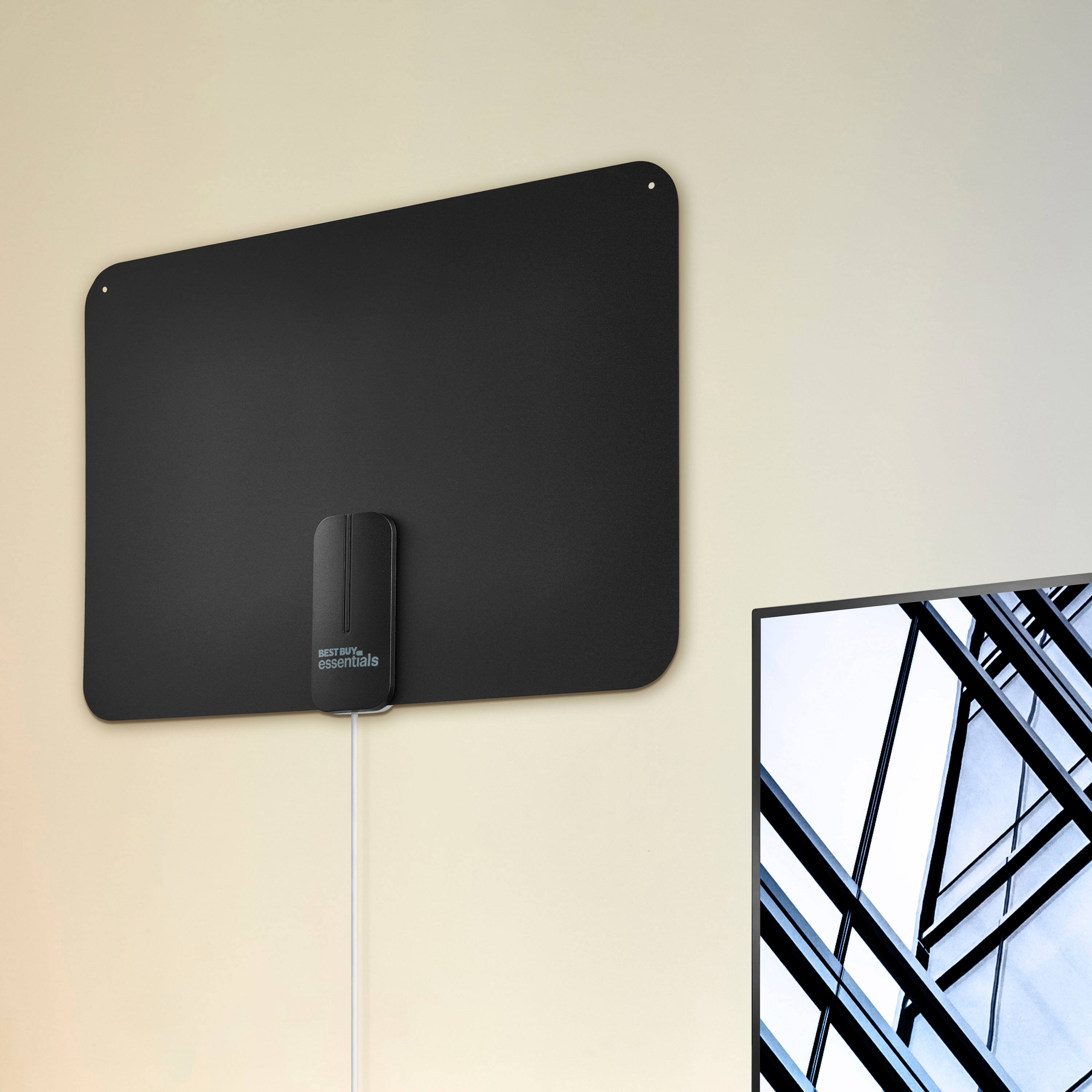 Alt View 17. Best Buy essentials™ - Amplified Ultra-Thin Indoor HDTV Antenna - 50 Mile Range - Black.