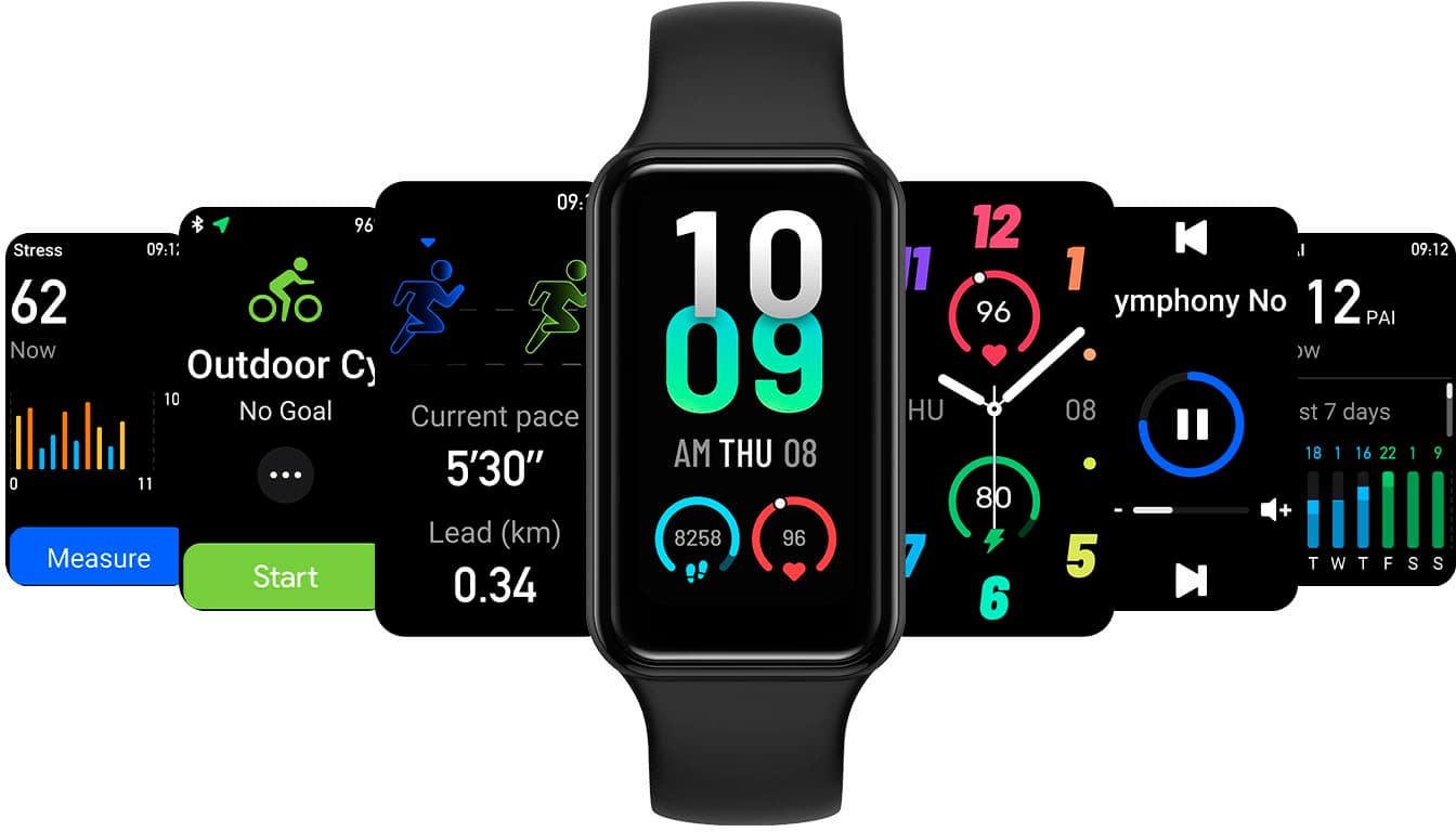 Angle. Amazfit - Band 7 Activity and Fitness Tracker 37.3mm Polycarbonate - Black.