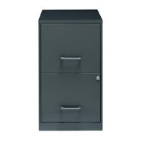 Hirsh - Office Designs 18in. 2-Drawer Metal File Cabinet - Charcoal - Front_Zoom