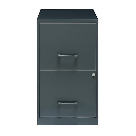 Front Zoom. Hirsh - Office Designs 18in. 2-Drawer Metal File Cabinet - Charcoal.