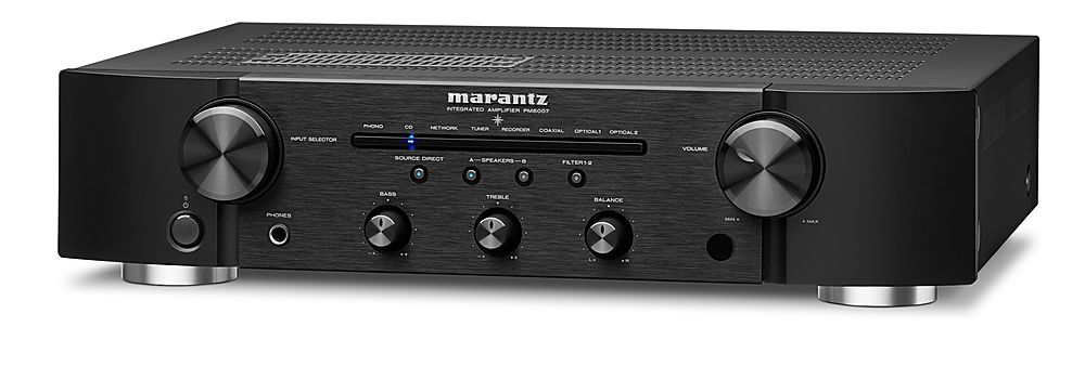 Angle View: Marantz - PM6007 155W 2-Ch Stereo Integrated Amplifier - Black