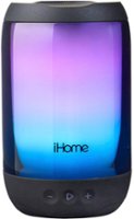 iHome - Rechargeable Waterproof Bluetooth Speaker - Black - Front_Zoom