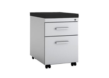 Steelcase - TS Series Mobile File Cabinet with Cushion - Platinum Metallic - Front_Zoom