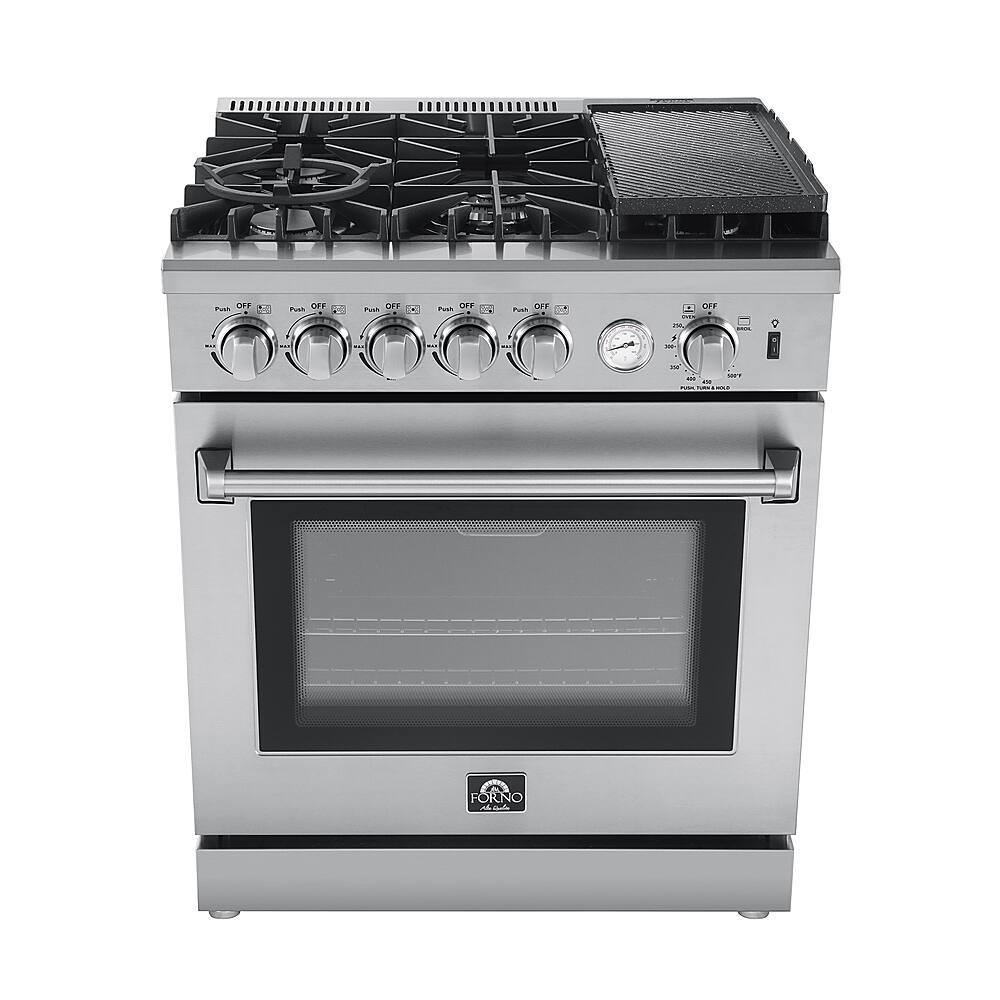 Angle. Forno Appliances - Lazio Alta Qualita 4.32 Cu. Ft. Freestanding Gas Range with Convection - Stainless Steel.