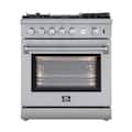 Forno Appliances - 30 in. Wide 5 Burner Lazio Alta Qualita 4.32 Cu. Ft. Freestanding Gas Range with Convection - Stainless Steel
