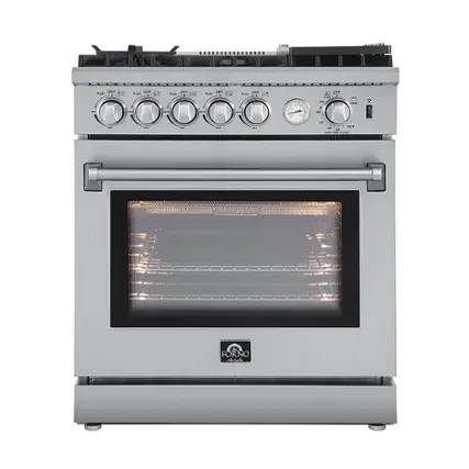 Front. Forno Appliances - Lazio Alta Qualita 4.32 Cu. Ft. Freestanding Gas Range with Convection - Stainless Steel.