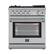 Front. Forno Appliances - Lazio Alta Qualita 4.32 Cu. Ft. Freestanding Gas Range with Convection - Stainless Steel.