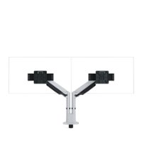Steelcase - CF Series Intro Dual Monitor Arm with Sliders - Pewter - Front_Zoom
