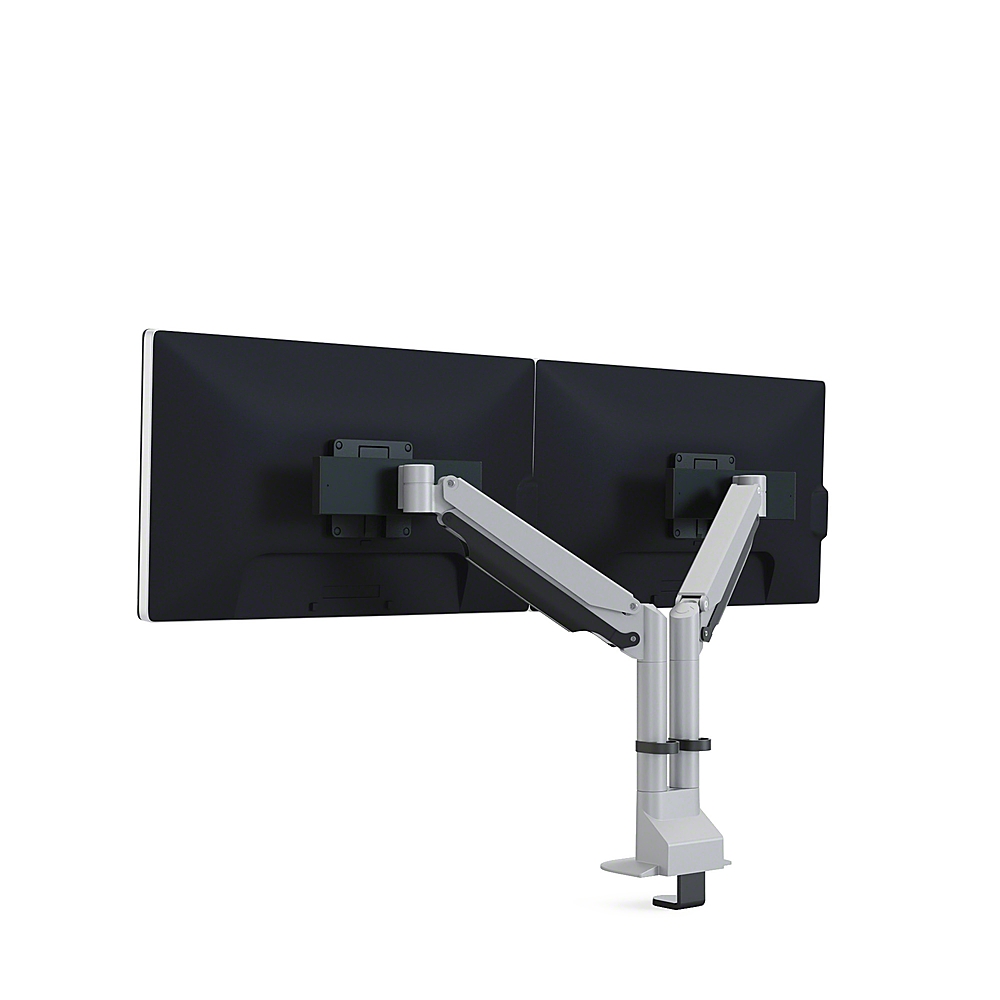 Steelcase - CF Series Intro Dual Monitor Arm with Sliders - Pewter