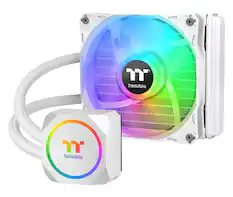Front. Thermaltake - TH120 ARGB Motherboard Sync Snow Edition All-in-One Liquid Cooling System 120mm High Efficiency Radiator CPU Cooler - White.