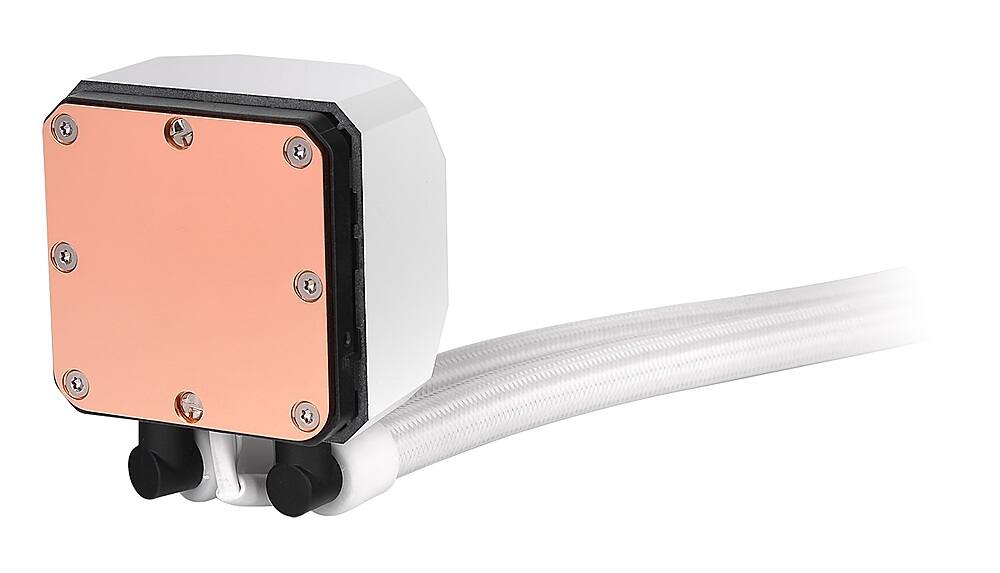 Alt View 14. Thermaltake - TH120 ARGB Motherboard Sync Snow Edition All-in-One Liquid Cooling System 120mm High Efficiency Radiator CPU Cooler - White.