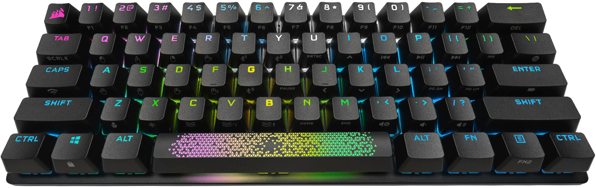 Angle View: CORSAIR - K70 Pro Mini Wireless 60% RGB Mechanical Cherry MX SPEED Linear Switch Gaming Keyboard with swappable MX switches - Black