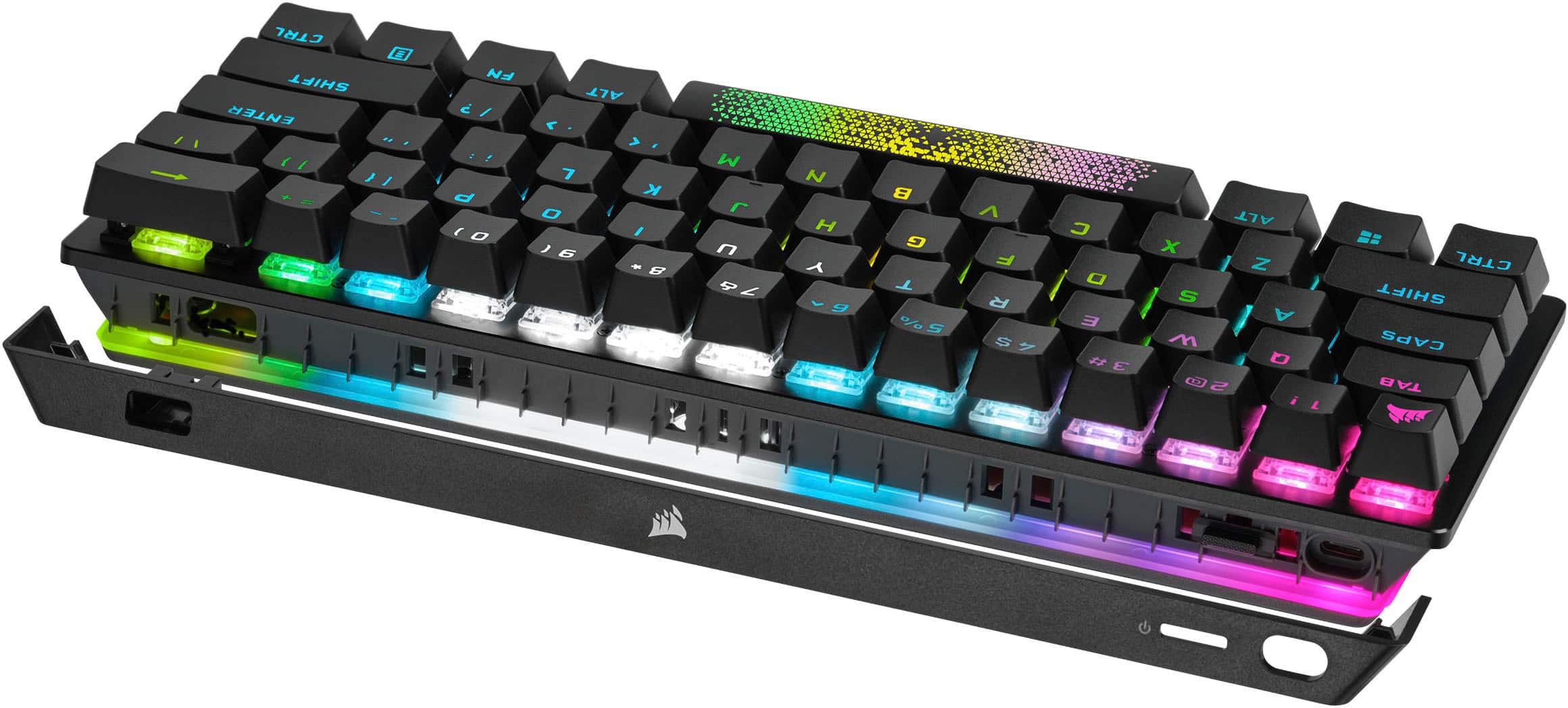 Alt View 17. CORSAIR - K70 Pro Mini Wireless 60% RGB Mechanical Cherry MX SPEED Linear Switch Gaming Keyboard with swappable MX switches - Black.