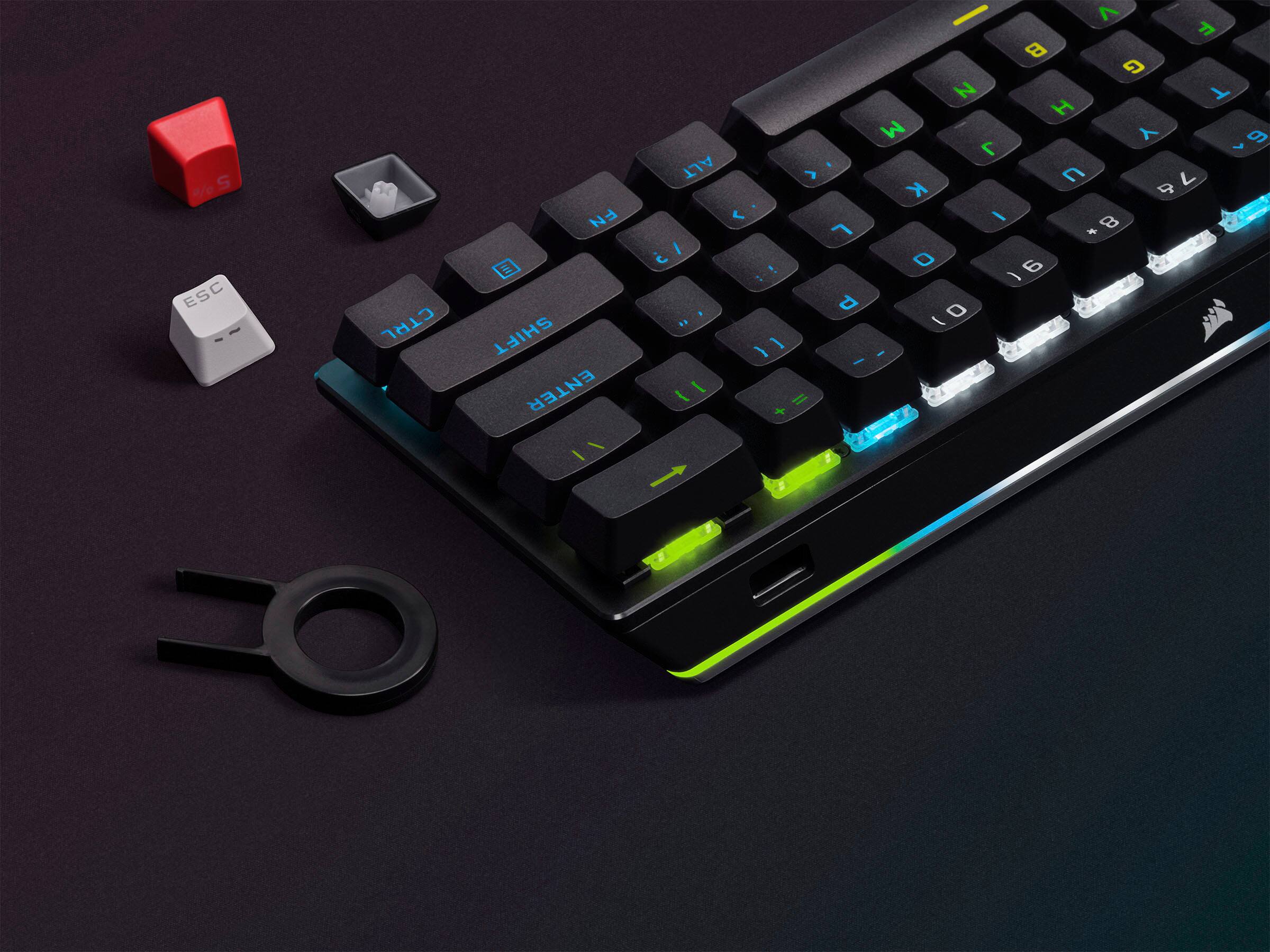 Alt View 22. CORSAIR - K70 Pro Mini Wireless 60% RGB Mechanical Cherry MX SPEED Linear Switch Gaming Keyboard with swappable MX switches - Black.