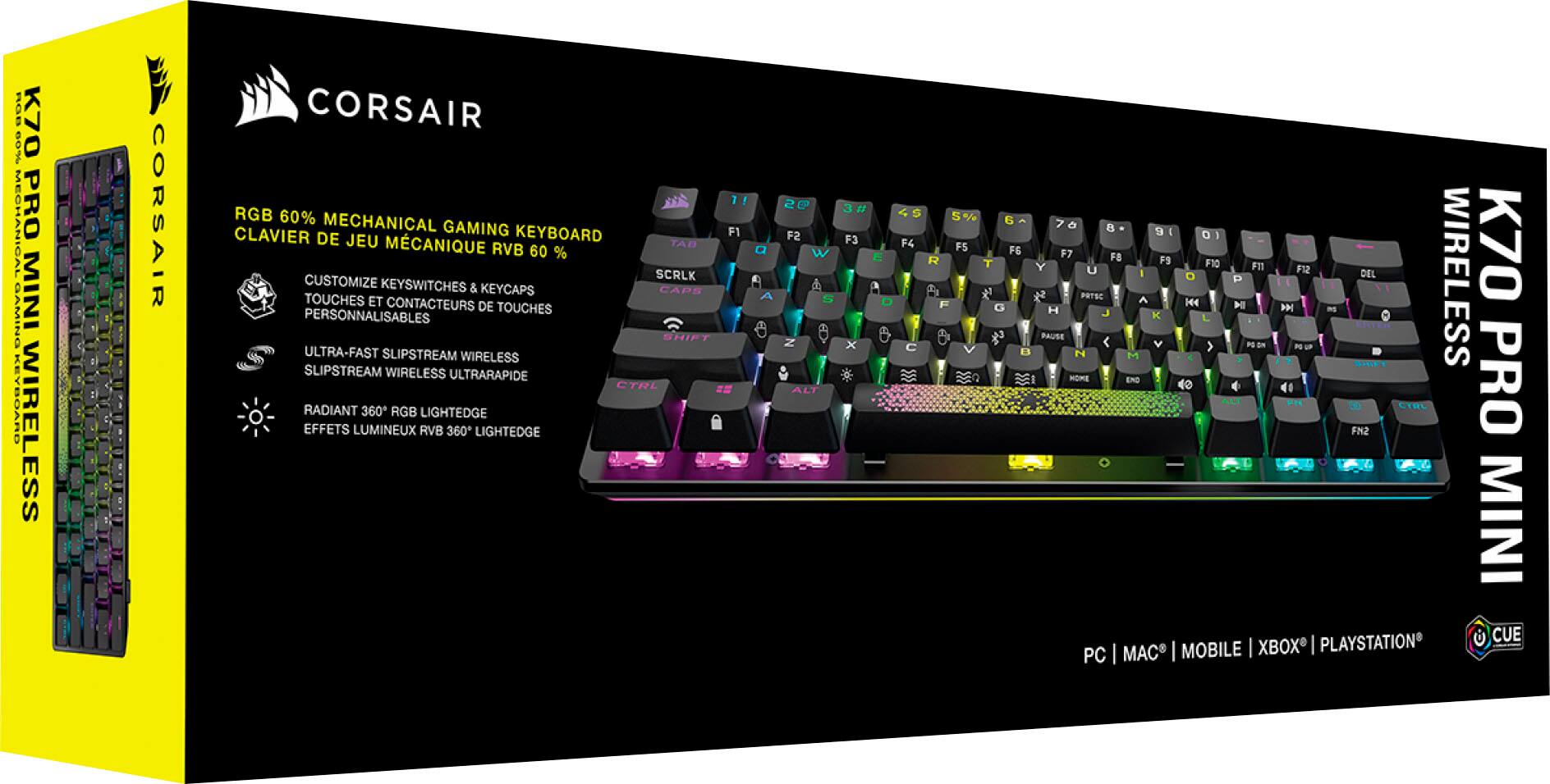 Alt View 28. CORSAIR - K70 Pro Mini Wireless 60% RGB Mechanical Cherry MX SPEED Linear Switch Gaming Keyboard with swappable MX switches - Black.