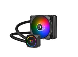 Thermaltake - TH120 ARGB Motherboard Sync Edition All-in-One Liquid Cooling System 120mm High Efficiency Radiator CPU Cooler - Black - Front_Zoom