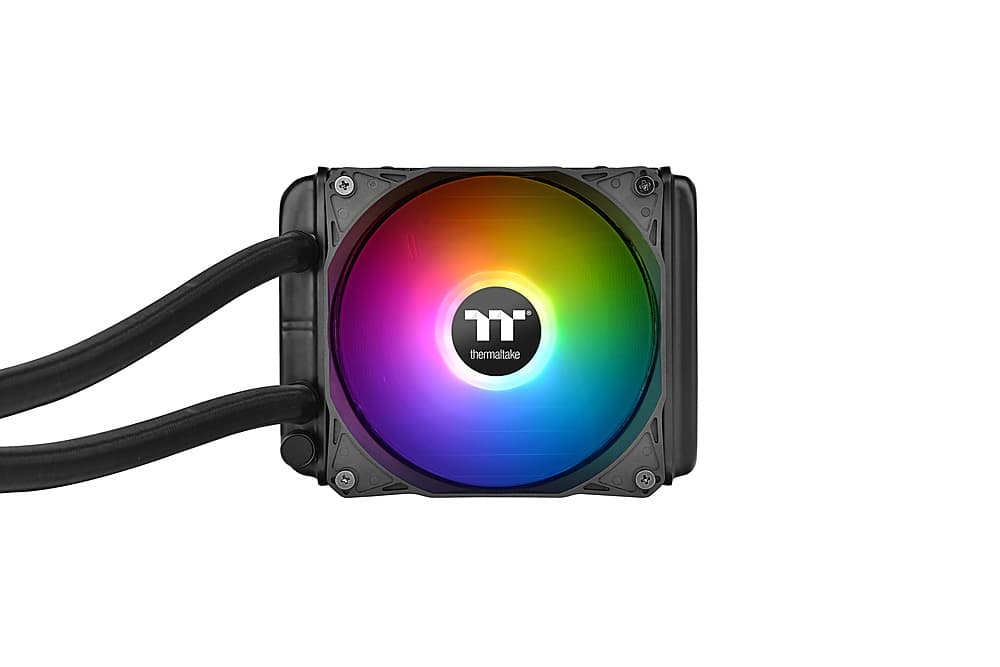 Alt View 11. Thermaltake - TH120 ARGB Motherboard Sync Edition All-in-One Liquid Cooling System 120mm High Efficiency Radiator CPU Cooler - Black.