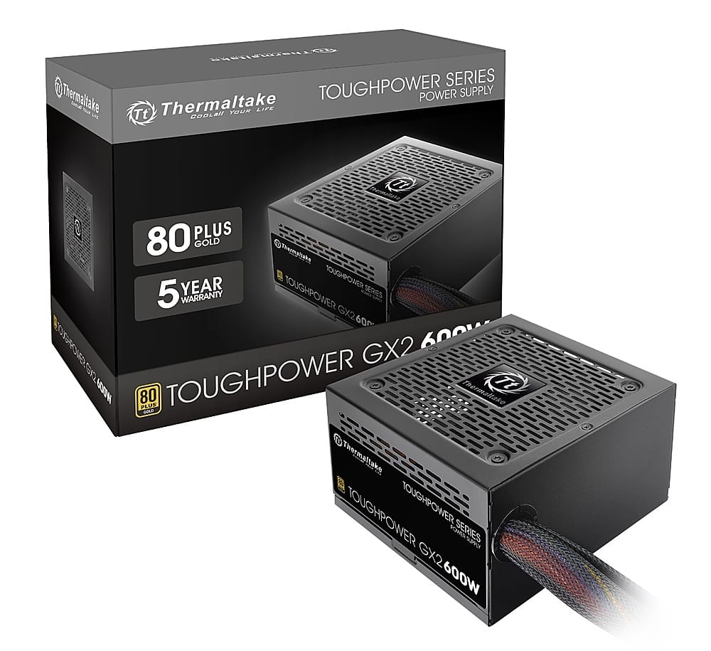 Thermaltake - Toughpower GX2 600W 80 PLUS Gold ATX Power Supply - Black - Front_Zoom