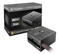 Front. Thermaltake - Toughpower GX2 600W 80 PLUS Gold ATX Power Supply - Black.
