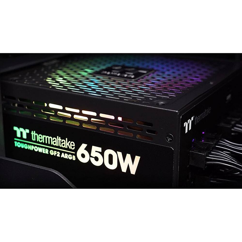 Alt View 23. Thermaltake - Toughpower GF2 650W ARGB 80 PLUS Gold Fully Modular Power Supply - Black.