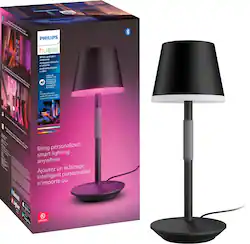 Philips - Hue Go Portable Table Lamp - Black - Front_Zoom