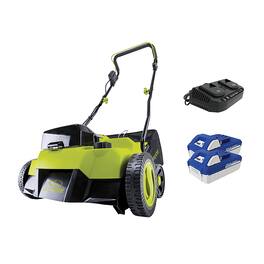 Sun Joe - 24-Volt 15-Inch Push Scarifier and Dethatcher (Battery Not Included) - Green