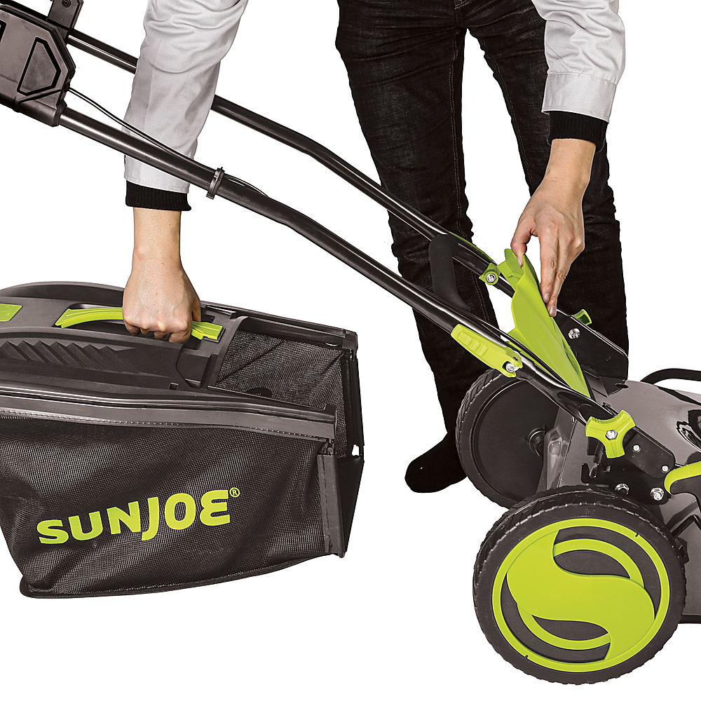 Sun Joe 24V iON+ 15 Cordless Push Reel Mower, Rear Bag - Core