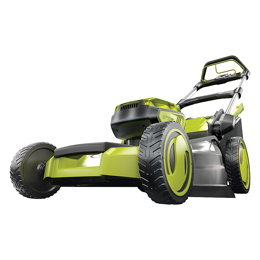Angle View: Greenworks - 21" 40-Volt Self Propelled Cordless Walk Behind Lawn Mower (2 x 4.0Ah Batteries and Charger Included) - Green