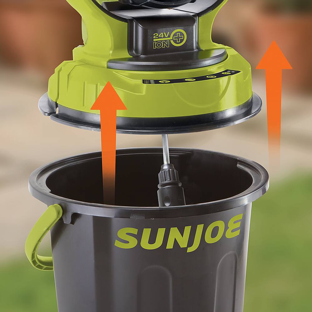 The text on the image reads "24V + ION  a I - O AR SUNJOE." This can be grouped and corrected as follows:

"24V + ION  a I - O AR SUNJOE" can be grouped as "24V + ION  a I - O AR SUNJOE" and corrected to "24V + ION a I - O AR SUNJOE."