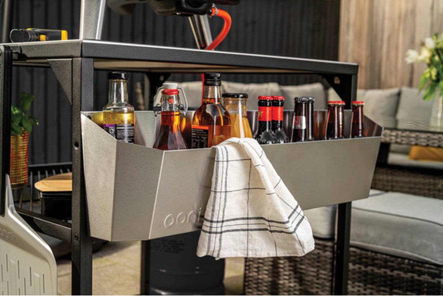 Left. Ooni - Utility Box for Ooni Modular Table (Medium) - Silver.