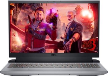 Dell - G15 15.6" FHD 120Hz Gaming Laptop - AMD Ryzen 7 6800H - 16GB Memory - NVIDIA GeForce RTX 3050 Ti - 512GB SSD - Phantom Grey with Speckles - Front_Zoom