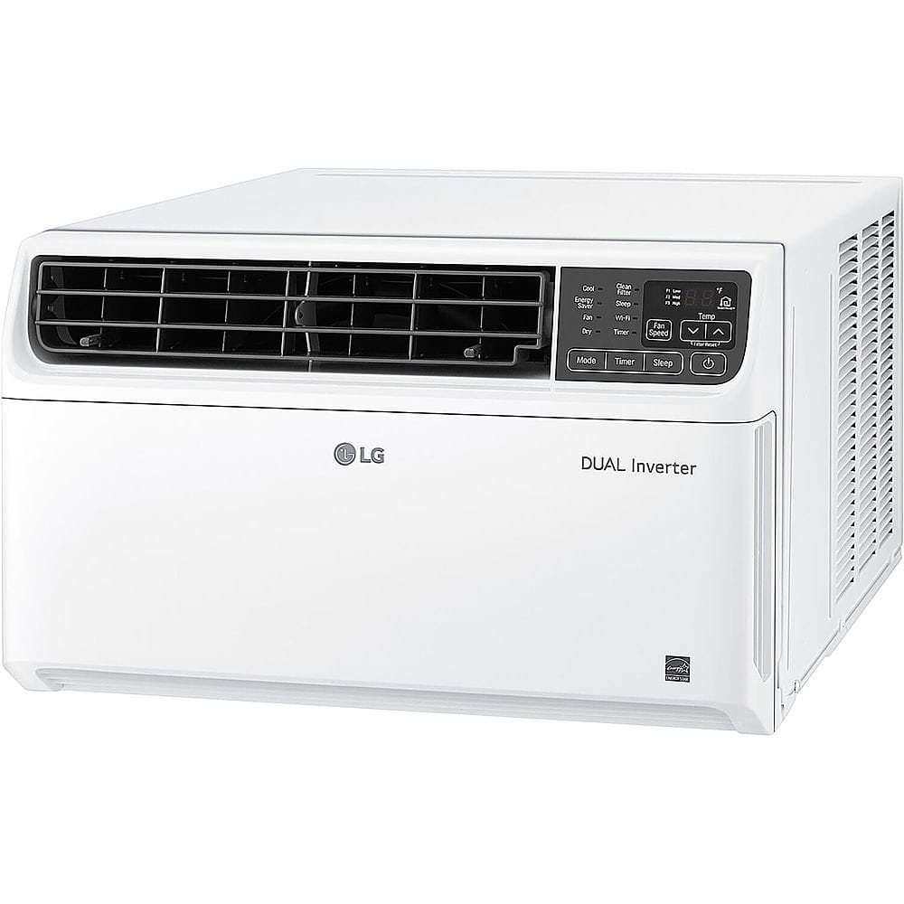 Front. LG - 8,000 BTU Dual Inverter Smart Window Air Conditioner - White.