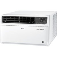 LG - 8,000 BTU Dual Inverter Smart Window Air Conditioner - White - Front_Zoom