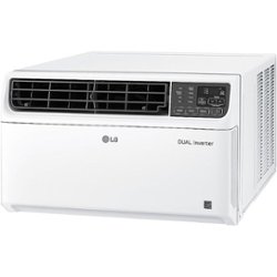 LG - 340 Sq. Ft. 8,000 BTU Smart Window Air Conditioner - White - Front_Zoom