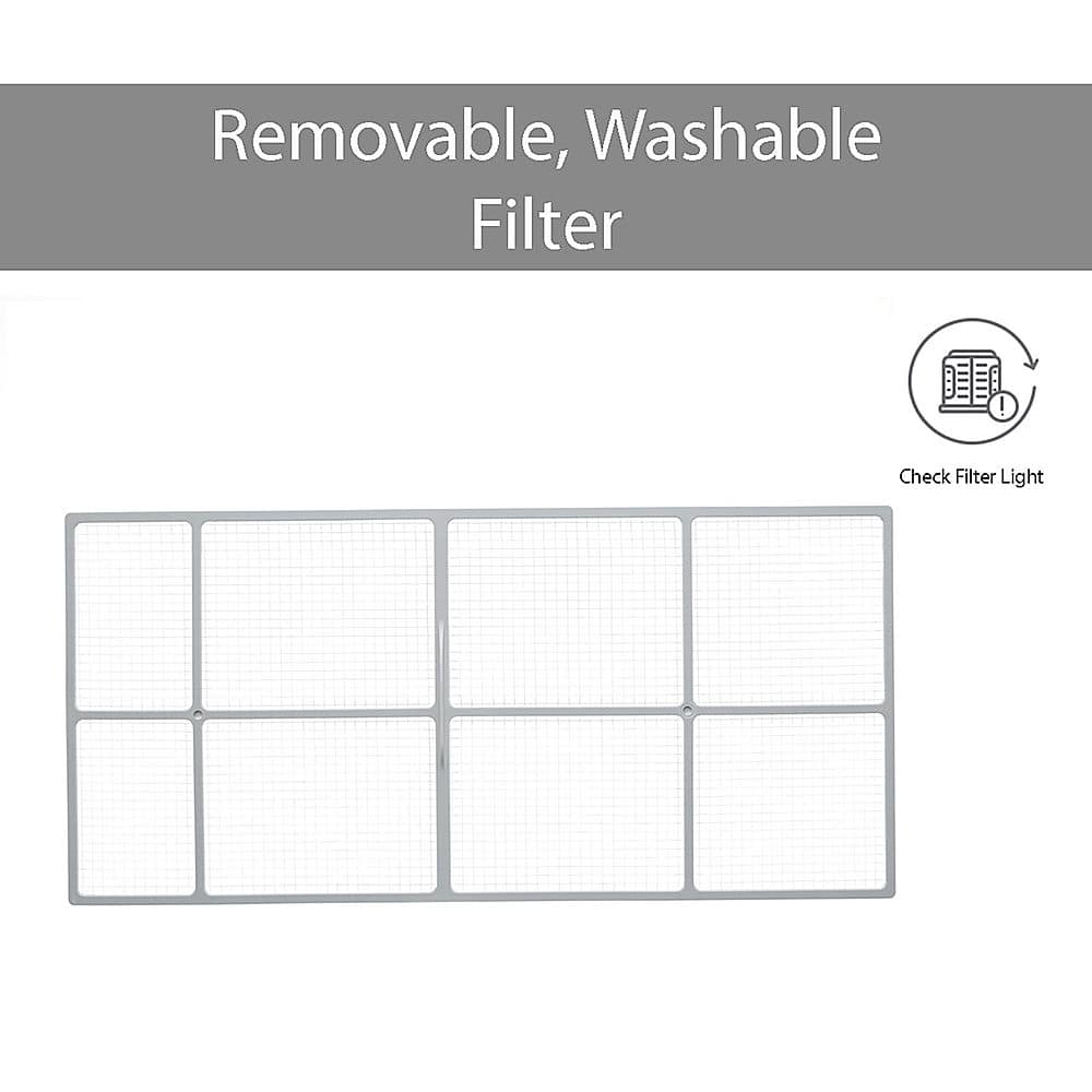 Removable, Washable Filter ! Check Filter Light