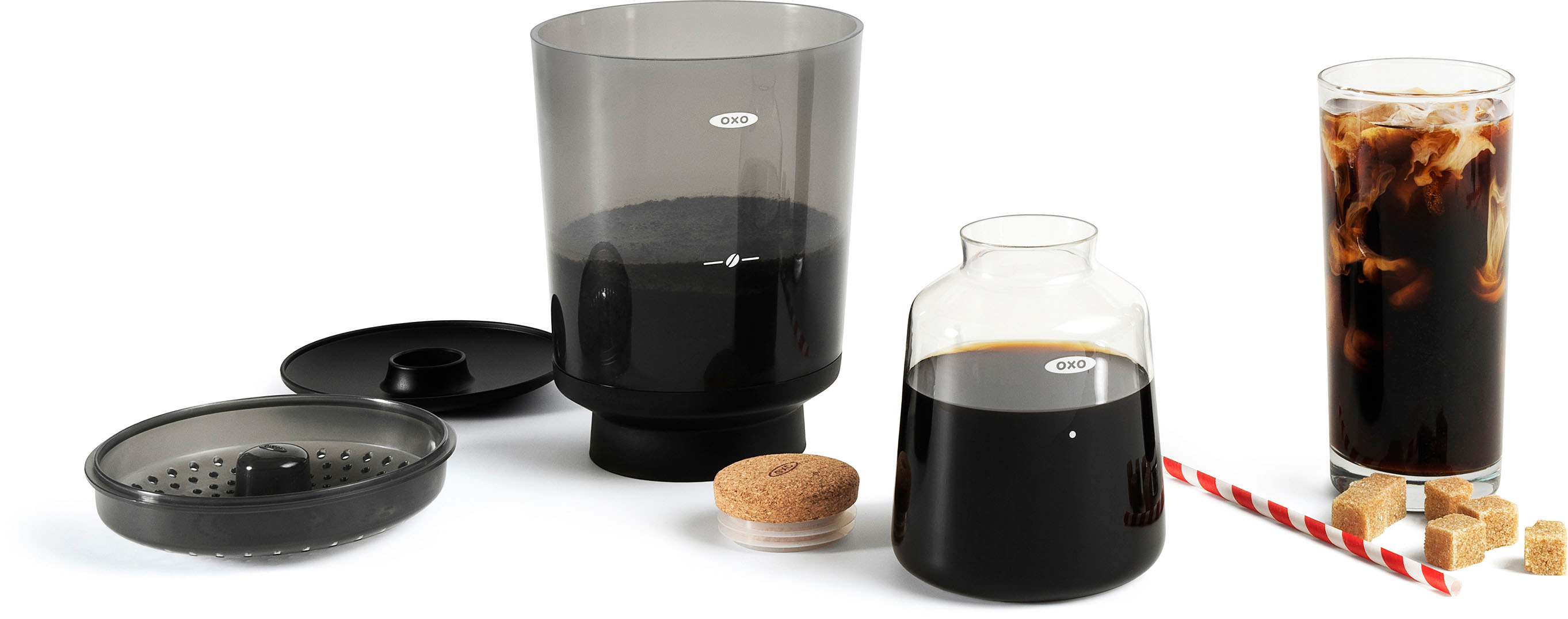 Angle View: OXO - Brew Compact Cold Brew Coffee Maker - Black