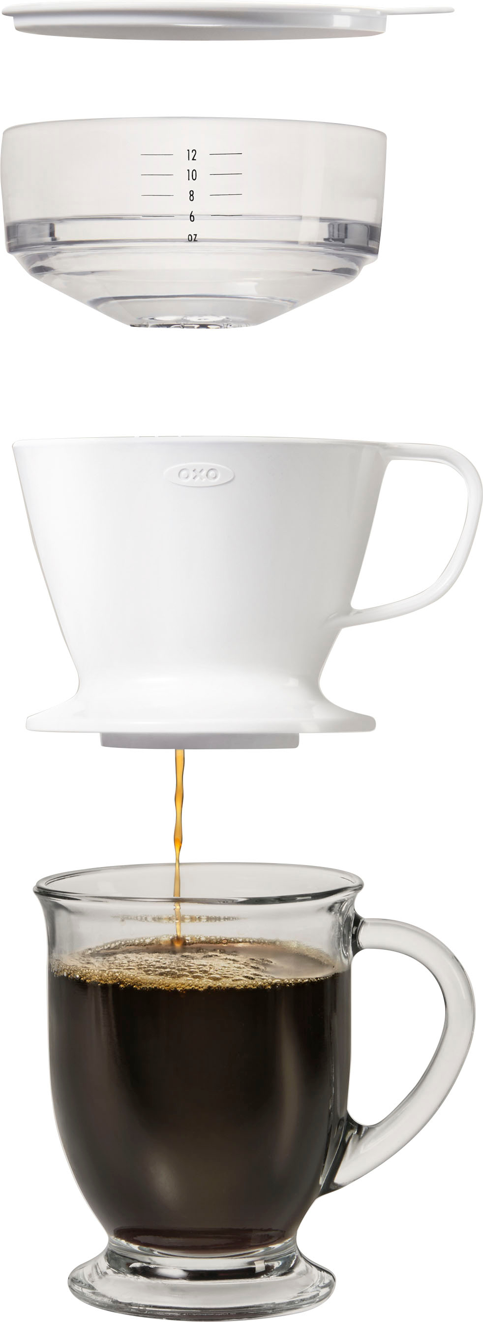 OXO Brew Single Serve Pour-Over Coffee Maker, 12 ounces, White