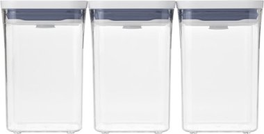 OXO Good Grips 3-Piece Mini Round Pop Canisters | Includes Three 0.6 Qt/0.6 L Airtight Food Storage Containers | Ideal for Tea, Sugar Cubes | BPA