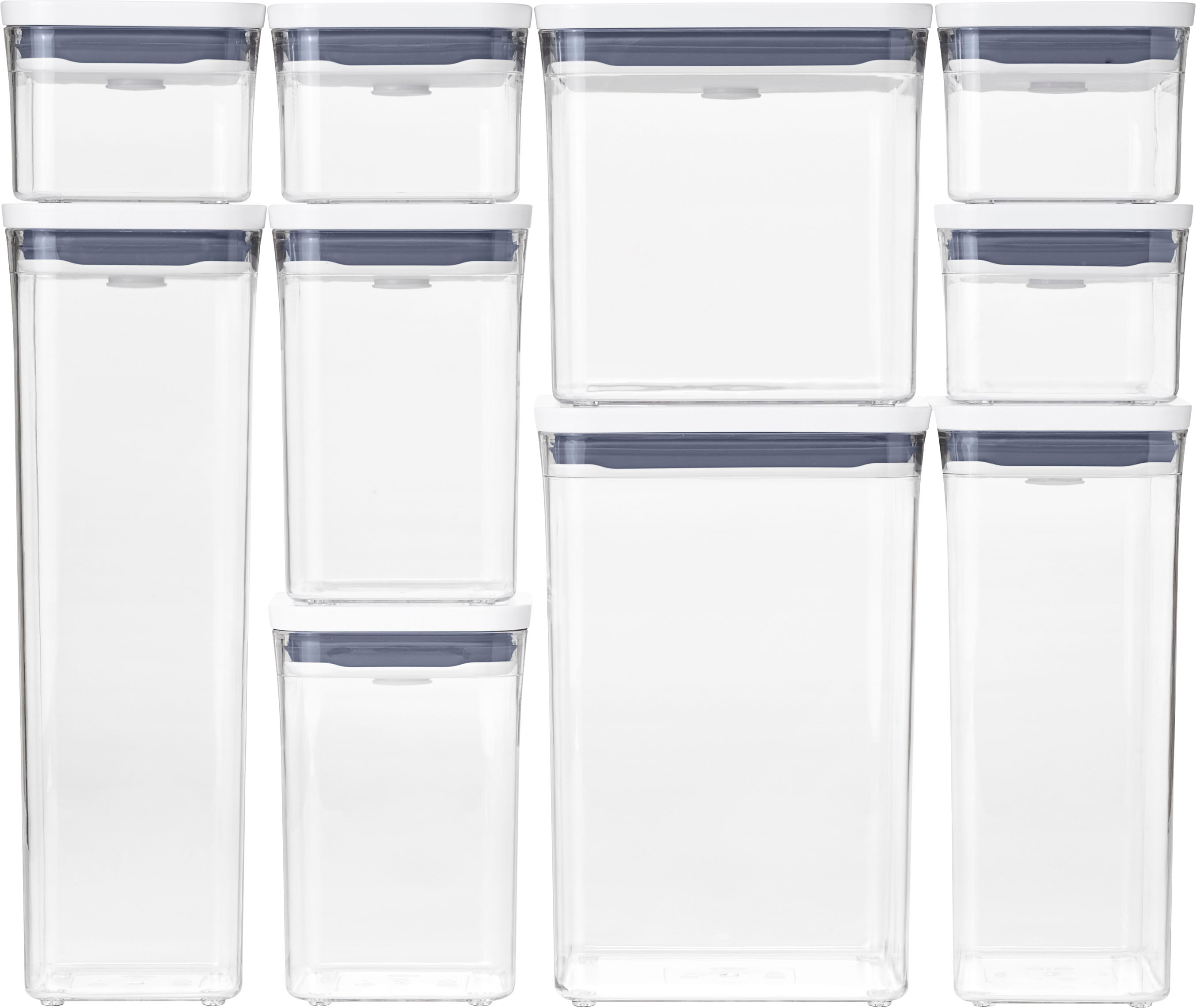 Left View: OXO - GG 10 Piece Pop Container Set - Clear
