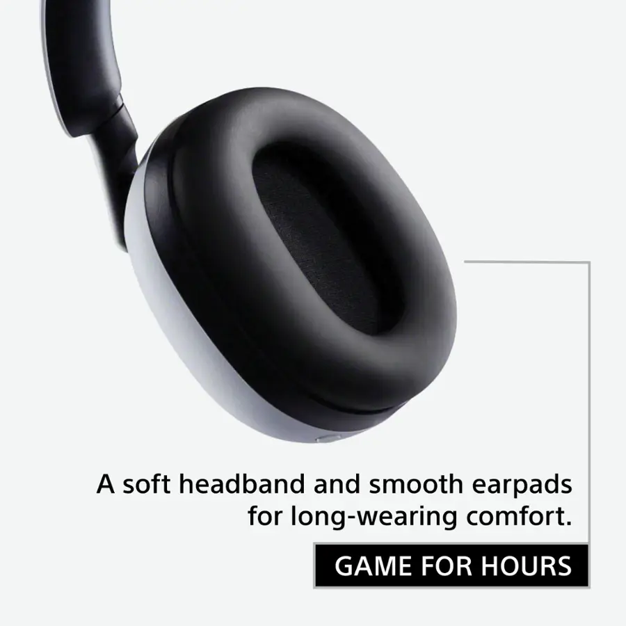 A soft headband and smooth earpads for long-wearing comfort. Game for hours.