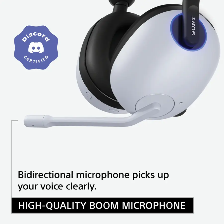 Discord SONY CERTIFIED Bidirectional microphone picks up your voice clearly. High-quality boom microphone.