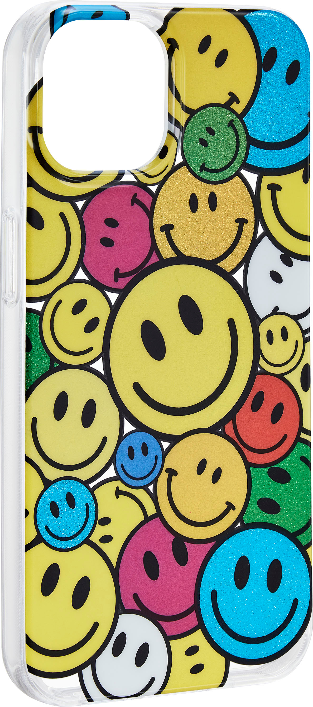 Angle View: Insignia™ - Hard-Shell Case for iPhone 14 and iPhone 13 - Smiley Face