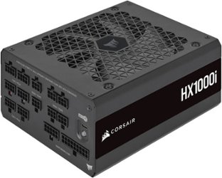 CORSAIR - HXi Series HX1000i 80 PLUS Platinum Fully Modular Ultra-Low Noise ATX Power Supply - Black - Front_Zoom
