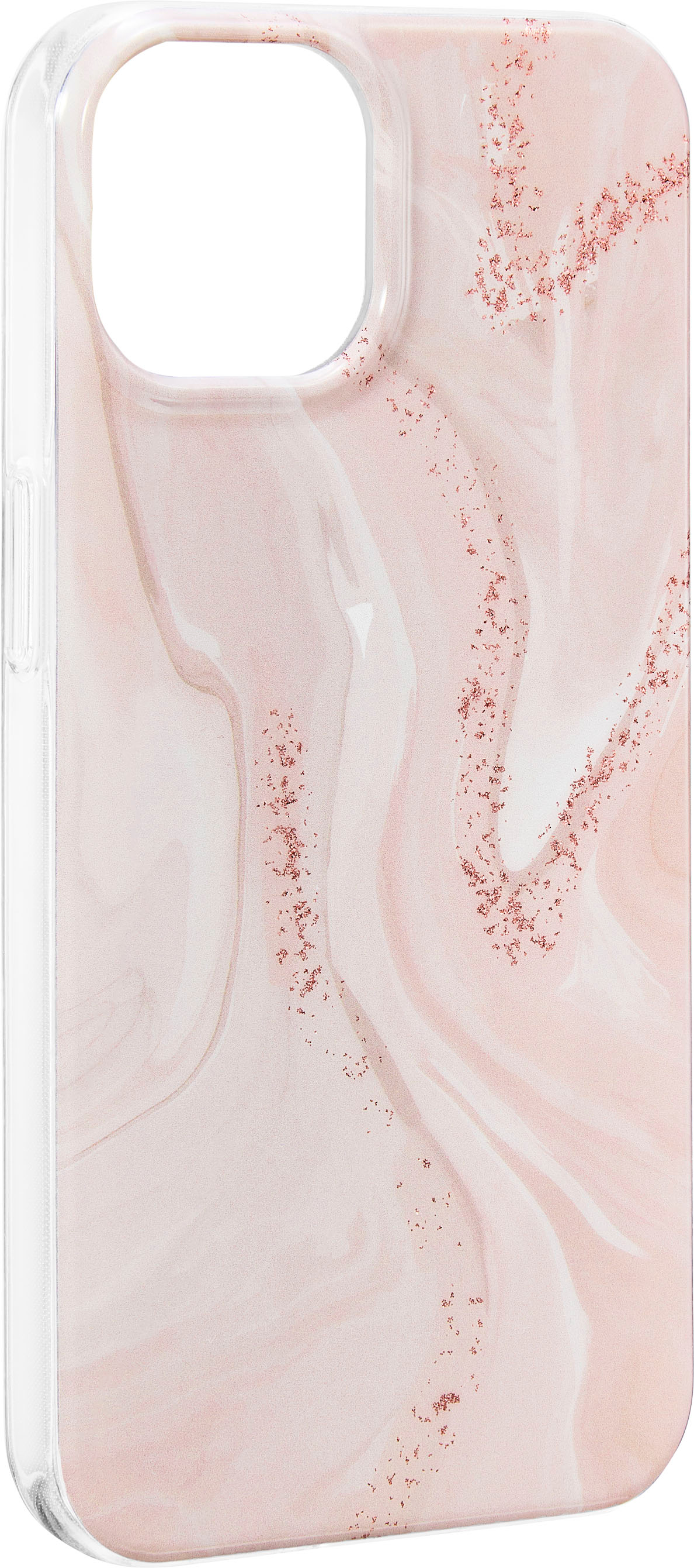 Angle View: Insignia™ - Hard-Shell Case for iPhone 14 and iPhone 13 - Pink Marble