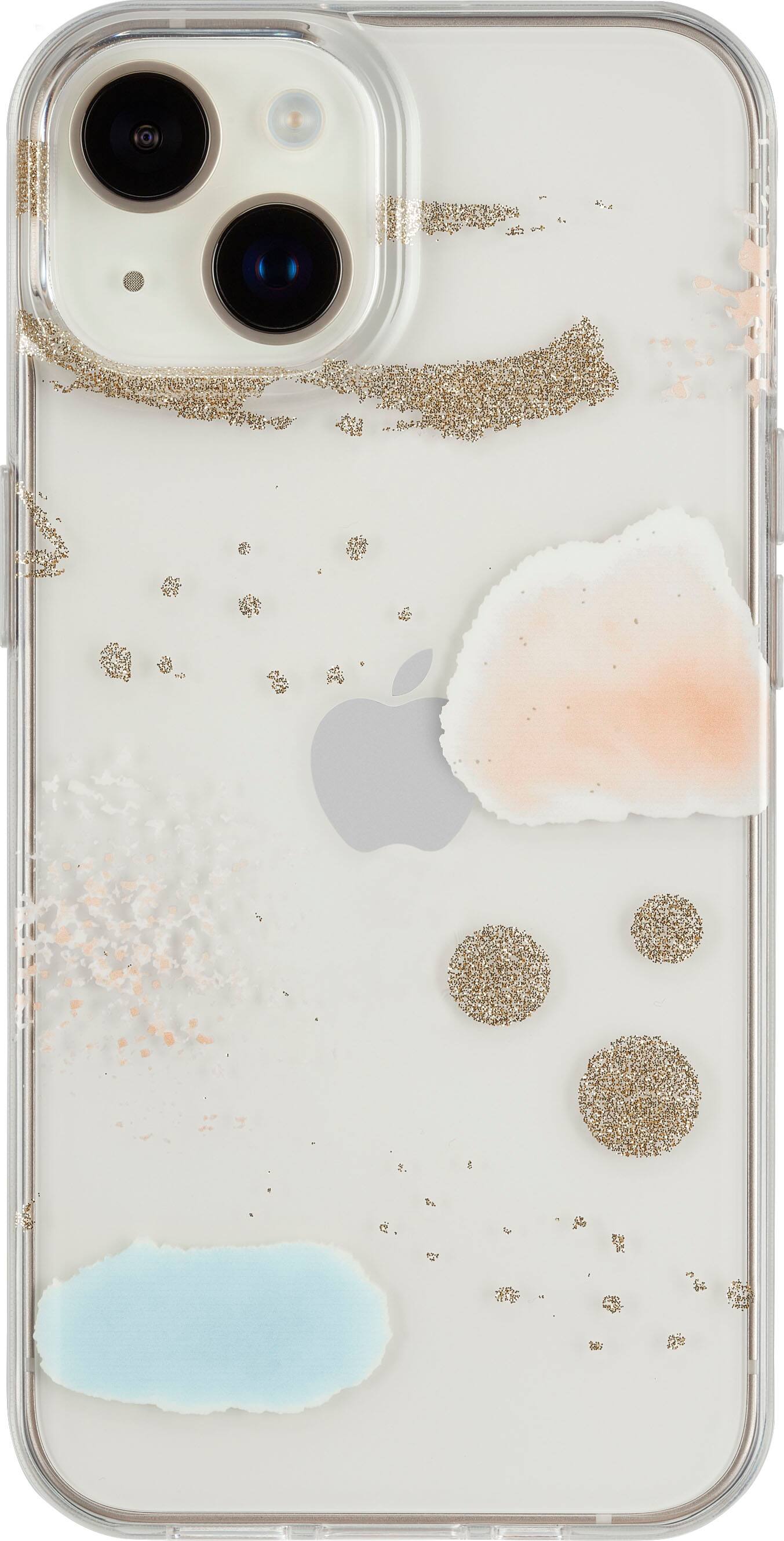 Front. Insignia™ - Hard-Shell Case for iPhone 14 and iPhone 13 - Abstract Glitter.