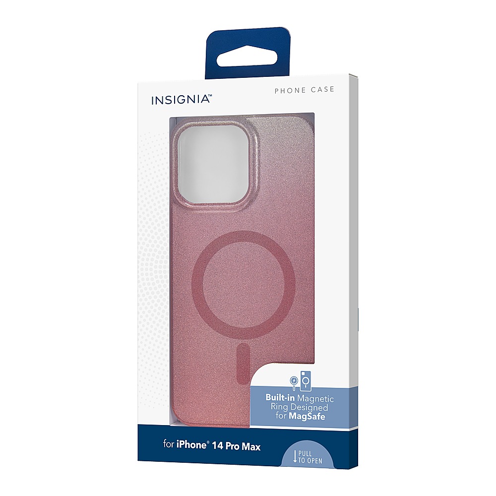 Insignia - Leather Wallet Case for iPhone 14 Pro Max - Pink