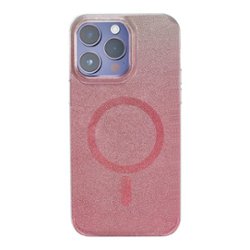 Insignia™ - Hard-Shell Case with MagSafe for iPhone 14 Pro Max - Rose Gold Gradient Glitter - Front_Zoom