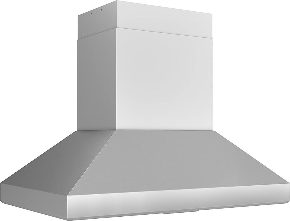 Left View: Zephyr - Titan 48 in. 750 CFM Island Mount Range Hood with LED Light - Stainless steel